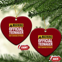 13th Birthday Ceramic Ornament Warning Official Teenager May Contain Attitude Funny 13 Years Old