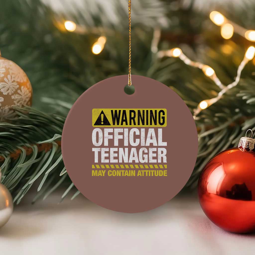 13th Birthday Ceramic Ornament Warning Official Teenager May Contain Attitude Funny 13 Years Old