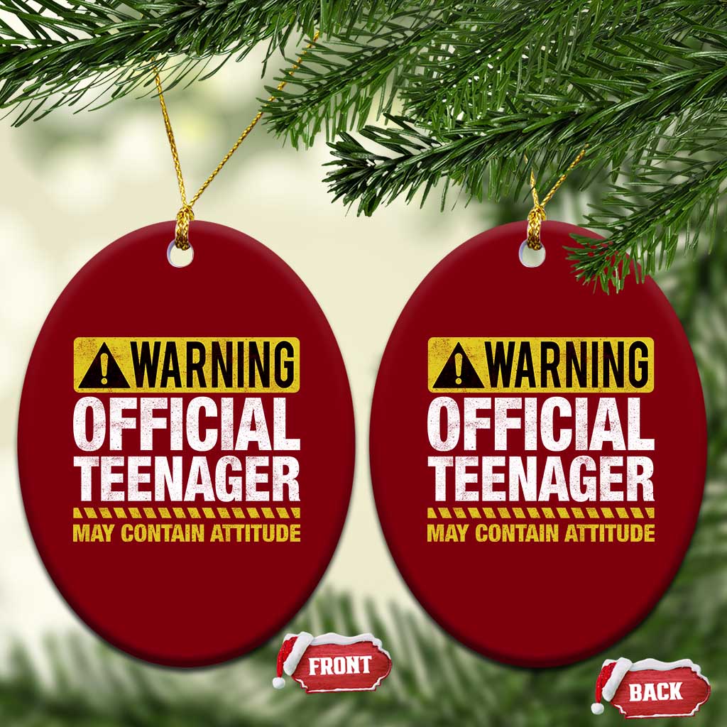 13th Birthday Ceramic Ornament Warning Official Teenager May Contain Attitude Funny 13 Years Old