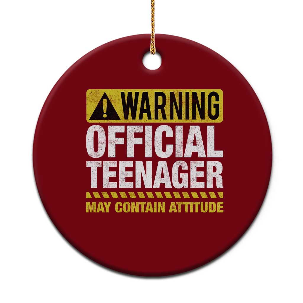 13th Birthday Ceramic Ornament Warning Official Teenager May Contain Attitude Funny 13 Years Old