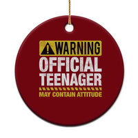 13th Birthday Ceramic Ornament Warning Official Teenager May Contain Attitude Funny 13 Years Old