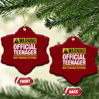 13th Birthday Ceramic Ornament Warning Official Teenager May Contain Attitude Funny 13 Years Old