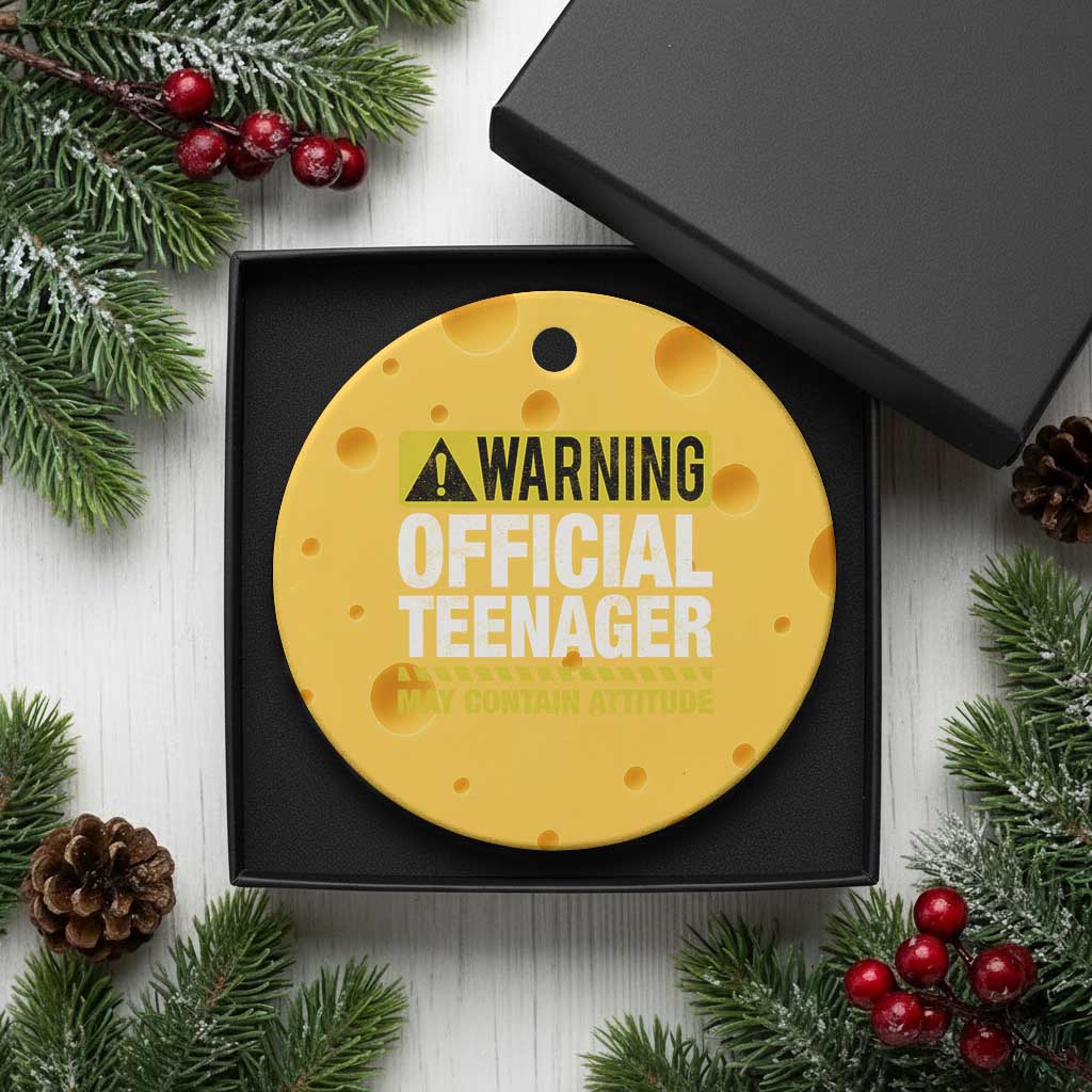13th Birthday Ceramic Ornament Warning Official Teenager May Contain Attitude Funny 13 Years Old