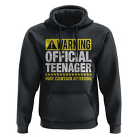 13th Birthday Hoodie Warning Official Teenager May Contain Attitude Funny 13 Years Old
