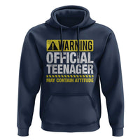 13th Birthday Hoodie Warning Official Teenager May Contain Attitude Funny 13 Years Old