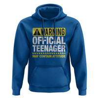 13th Birthday Hoodie Warning Official Teenager May Contain Attitude Funny 13 Years Old