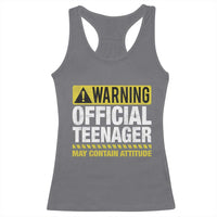 13th Birthday Racerback Tank Top Warning Official Teenager May Contain Attitude Funny 13 Years Old
