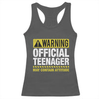 13th Birthday Racerback Tank Top Warning Official Teenager May Contain Attitude Funny 13 Years Old