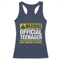 13th Birthday Racerback Tank Top Warning Official Teenager May Contain Attitude Funny 13 Years Old