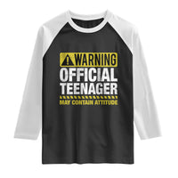 13th Birthday Raglan Shirt Warning Official Teenager May Contain Attitude Funny 13 Years Old