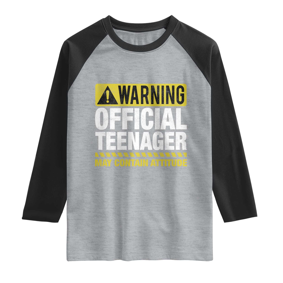 13th Birthday Raglan Shirt Warning Official Teenager May Contain Attitude Funny 13 Years Old
