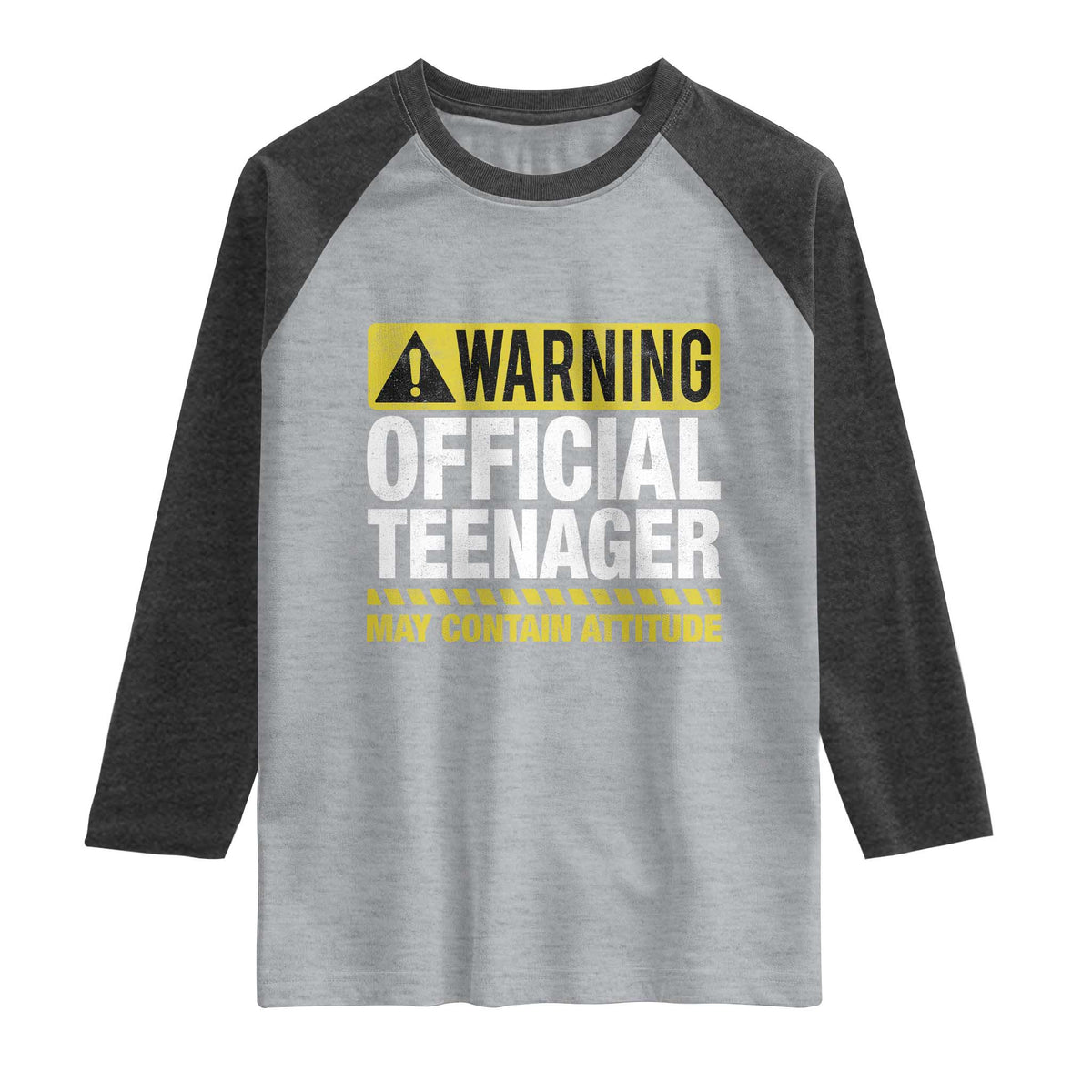 13th Birthday Raglan Shirt Warning Official Teenager May Contain Attitude Funny 13 Years Old