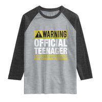 13th Birthday Raglan Shirt Warning Official Teenager May Contain Attitude Funny 13 Years Old