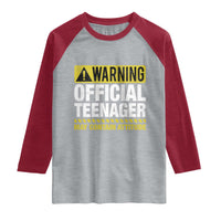 13th Birthday Raglan Shirt Warning Official Teenager May Contain Attitude Funny 13 Years Old