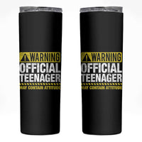 13th Birthday Skinny Tumbler Warning Official Teenager May Contain Attitude Funny 13 Years Old