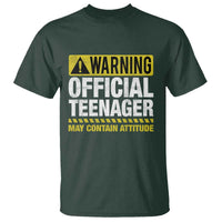 13th Birthday T Shirt Warning Official Teenager May Contain Attitude Funny 13 Years Old