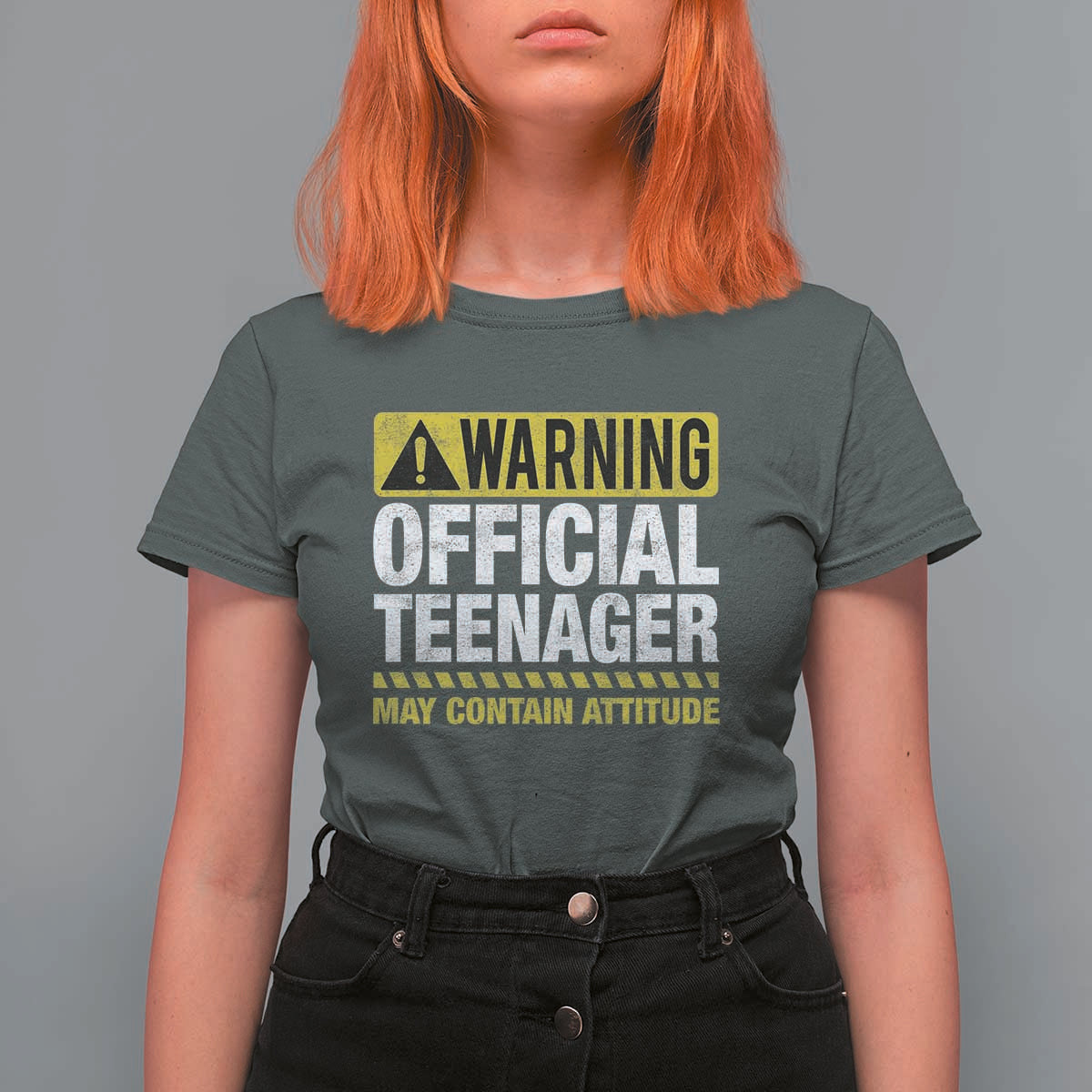 13th Birthday T Shirt For Women Warning Official Teenager May Contain Attitude Funny 13 Years Old