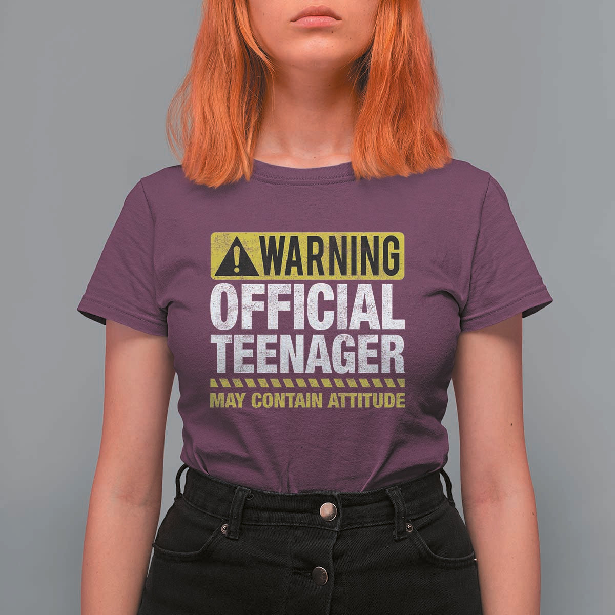 13th Birthday T Shirt For Women Warning Official Teenager May Contain Attitude Funny 13 Years Old