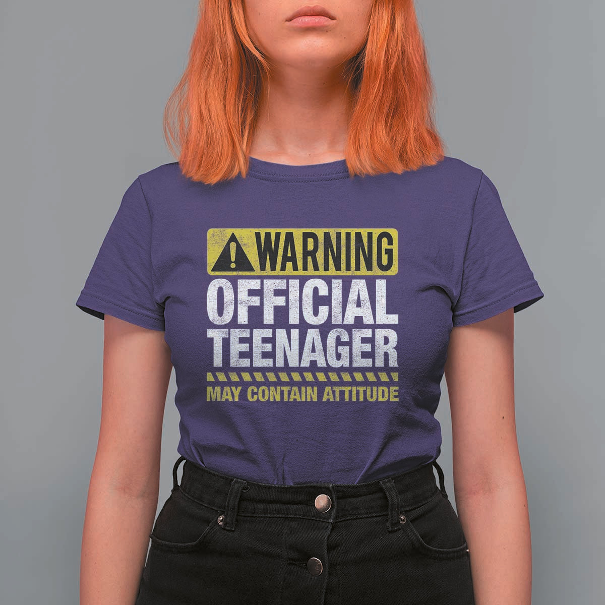 13th Birthday T Shirt For Women Warning Official Teenager May Contain Attitude Funny 13 Years Old