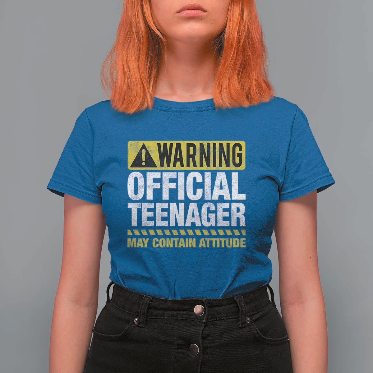 13th Birthday T Shirt For Women Warning Official Teenager May Contain Attitude Funny 13 Years Old