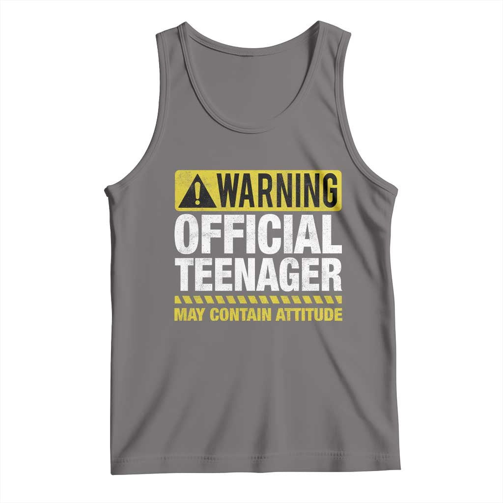 13th Birthday Tank Top Warning Official Teenager May Contain Attitude Funny 13 Years Old
