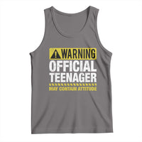 13th Birthday Tank Top Warning Official Teenager May Contain Attitude Funny 13 Years Old
