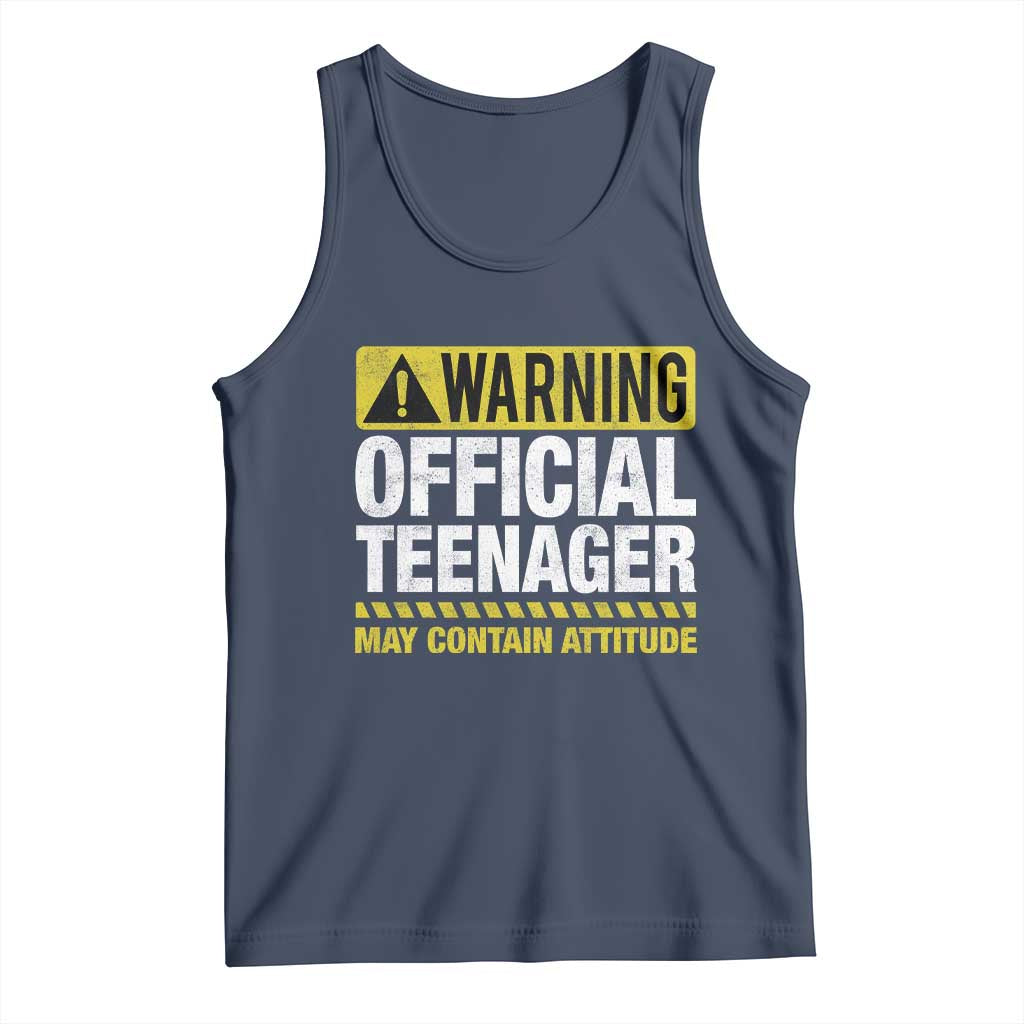13th Birthday Tank Top Warning Official Teenager May Contain Attitude Funny 13 Years Old