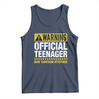 13th Birthday Tank Top Warning Official Teenager May Contain Attitude Funny 13 Years Old