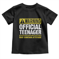 13th Birthday Toddler T Shirt Warning Official Teenager May Contain Attitude Funny 13 Years Old