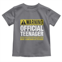 13th Birthday Toddler T Shirt Warning Official Teenager May Contain Attitude Funny 13 Years Old
