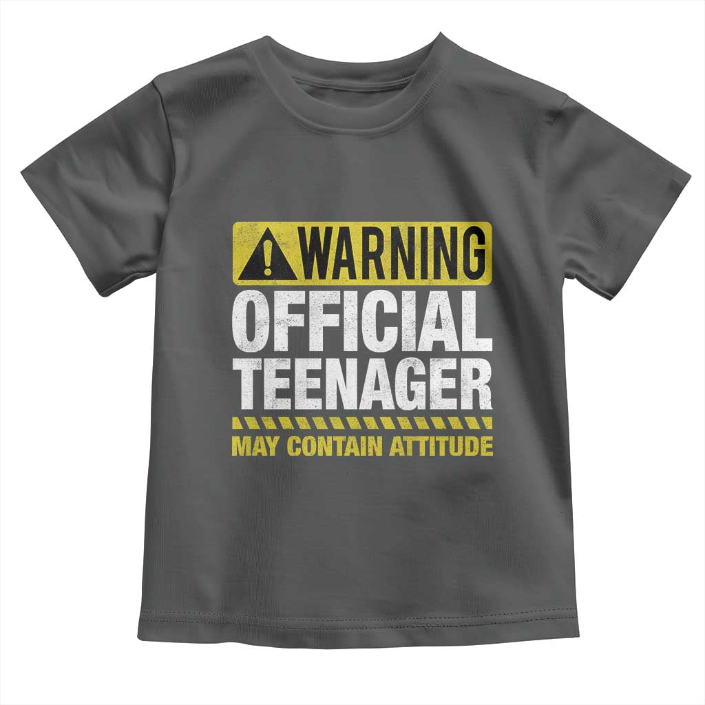 13th Birthday Toddler T Shirt Warning Official Teenager May Contain Attitude Funny 13 Years Old