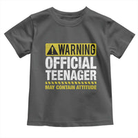 13th Birthday Toddler T Shirt Warning Official Teenager May Contain Attitude Funny 13 Years Old
