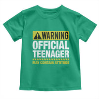 13th Birthday Toddler T Shirt Warning Official Teenager May Contain Attitude Funny 13 Years Old