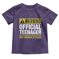 13th Birthday Toddler T Shirt Warning Official Teenager May Contain Attitude Funny 13 Years Old