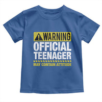 13th Birthday Toddler T Shirt Warning Official Teenager May Contain Attitude Funny 13 Years Old