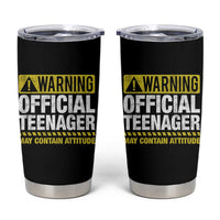 13th Birthday Tumbler Cup Warning Official Teenager May Contain Attitude Funny 13 Years Old