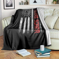 5 Years Sober Throw Blanket 5 Years Sobriety Anniversary Vintage American Flag