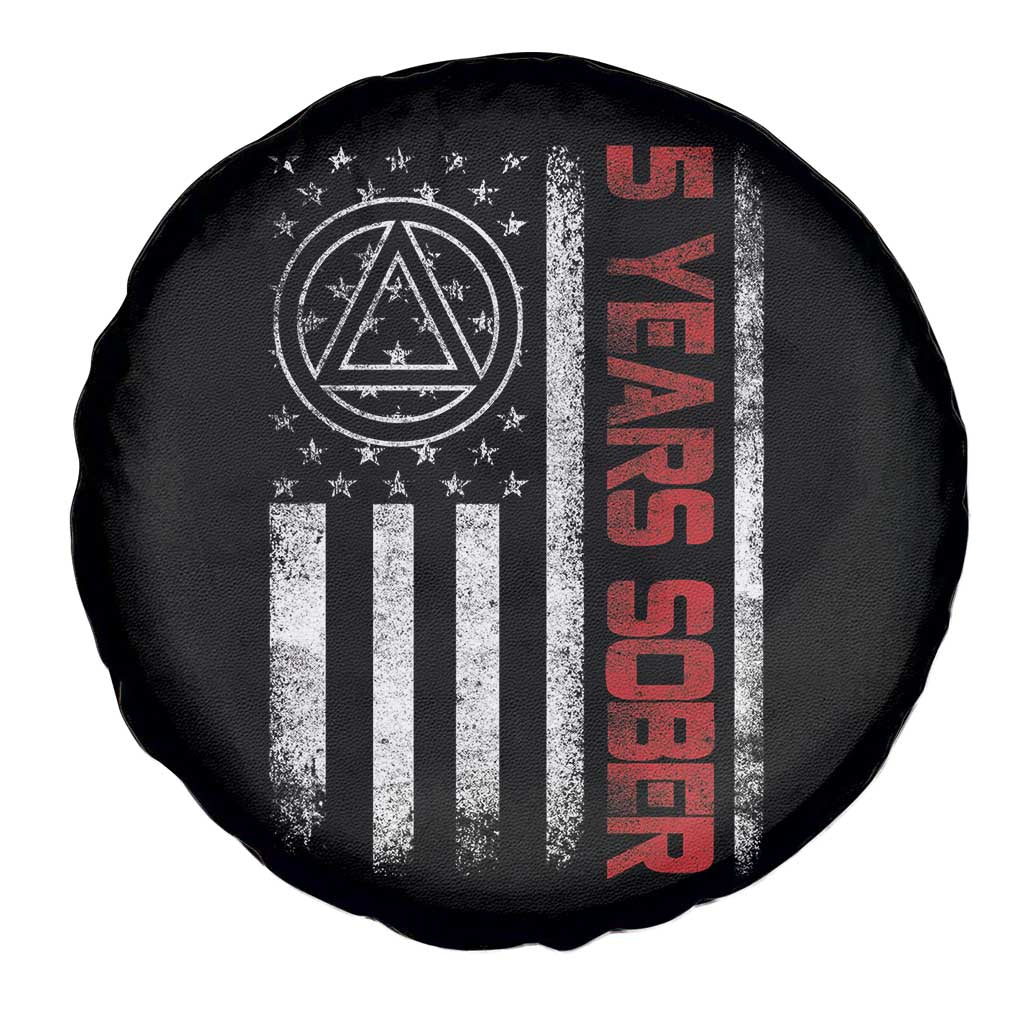 5 Years Sober Spare Tire Cover 5 Years Sobriety Anniversary Vintage American Flag