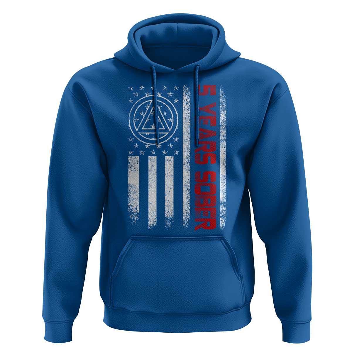 5 Years Sober Hoodie 5 Years Sobriety Anniversary Vintage American Flag