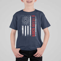 5 Years Sober T Shirt For Kid 5 Years Sobriety Anniversary Vintage American Flag