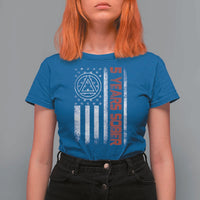 5 Years Sober T Shirt For Women 5 Years Sobriety Anniversary Vintage American Flag