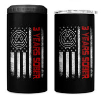 3 Years Sober 4 in 1 Can Cooler Tumbler 3 Years Sobriety Anniversary Vintage American Flag