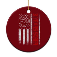 3 Years Sober Ceramic Ornament 3 Years Sobriety Anniversary Vintage American Flag