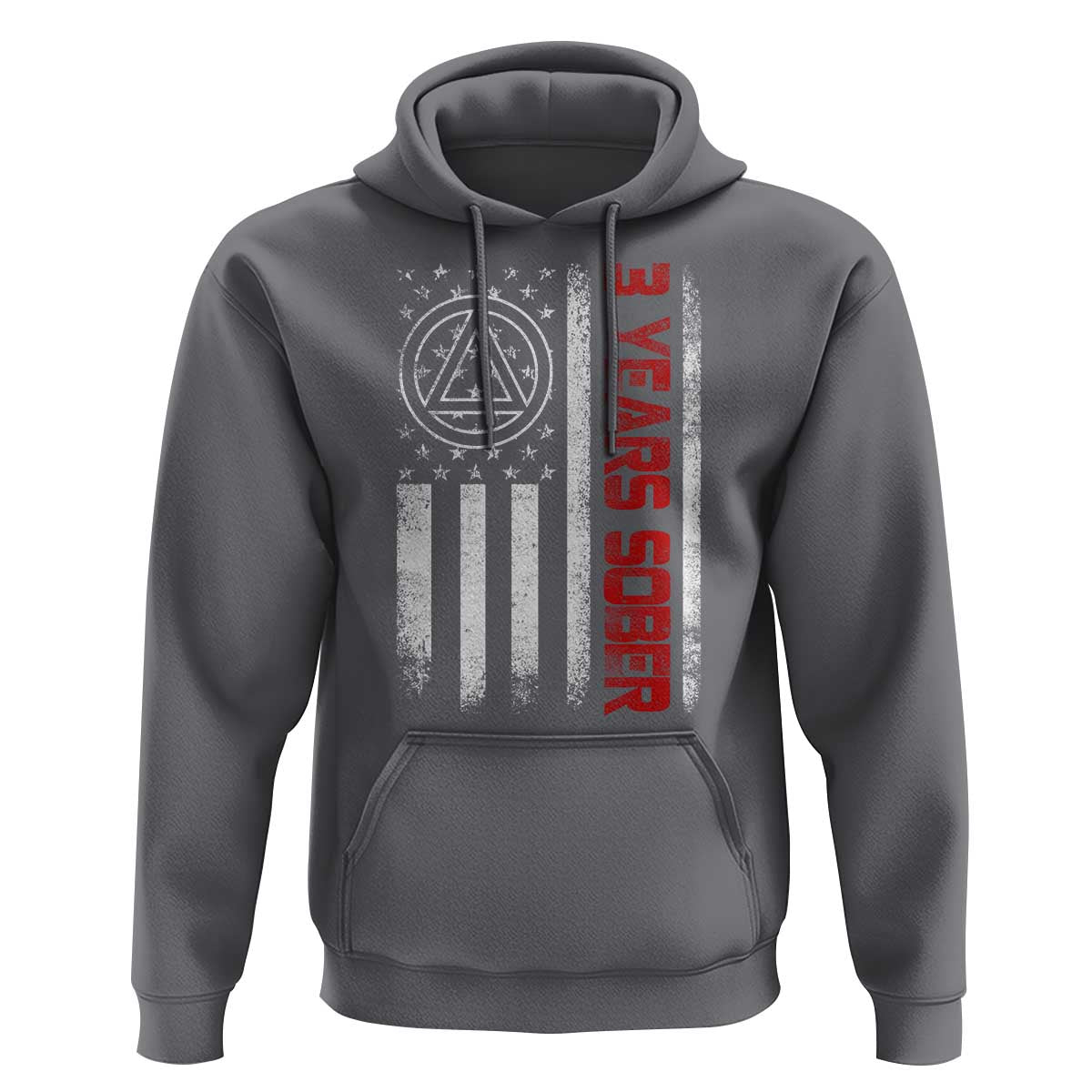 3 Years Sober Hoodie 3 Years Sobriety Anniversary Vintage American Flag