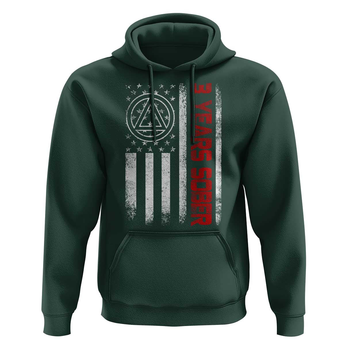 3 Years Sober Hoodie 3 Years Sobriety Anniversary Vintage American Flag