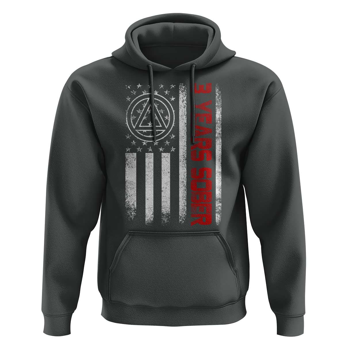 3 Years Sober Hoodie 3 Years Sobriety Anniversary Vintage American Flag