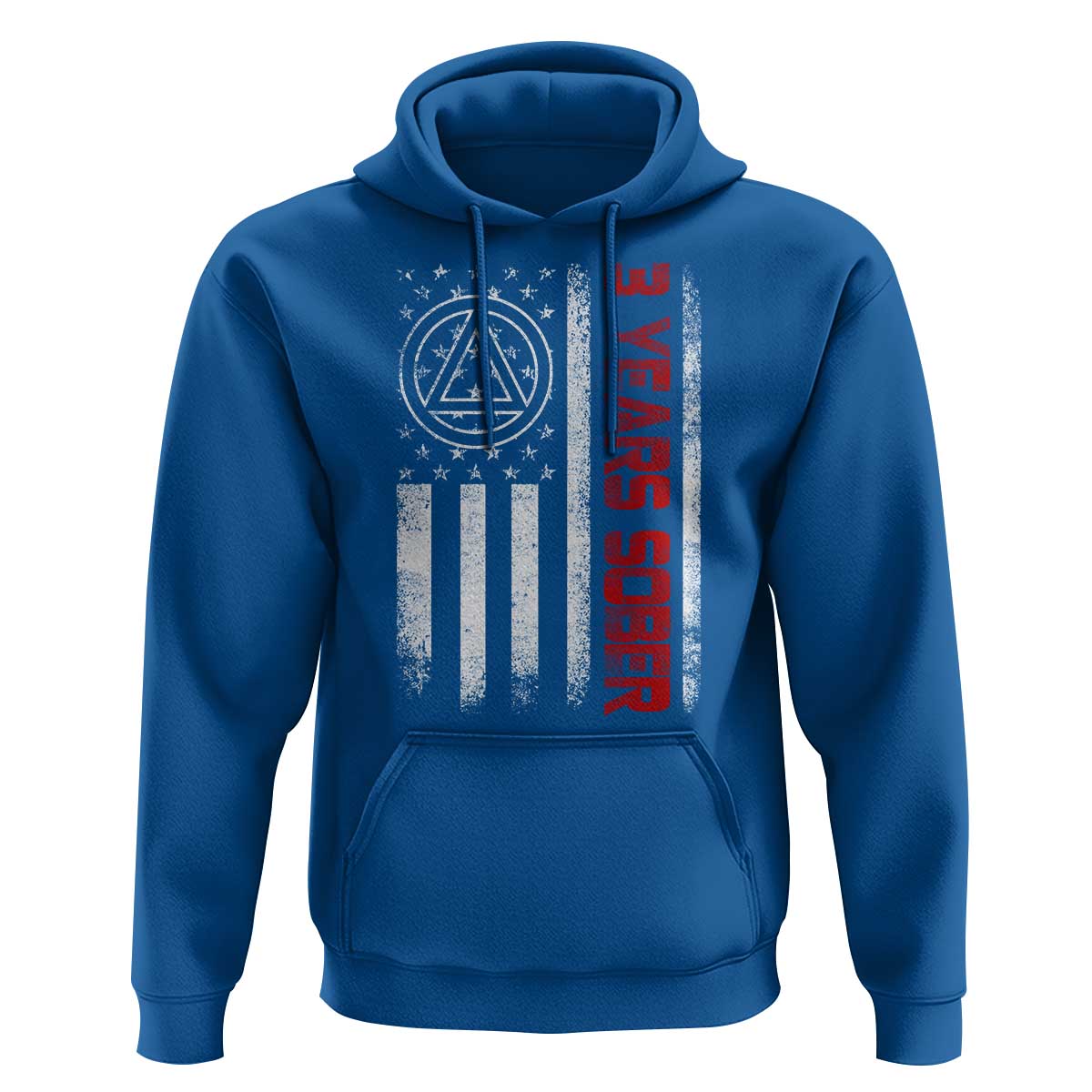 3 Years Sober Hoodie 3 Years Sobriety Anniversary Vintage American Flag