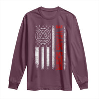3 Years Sober Long Sleeve Shirt 3 Years Sobriety Anniversary Vintage American Flag