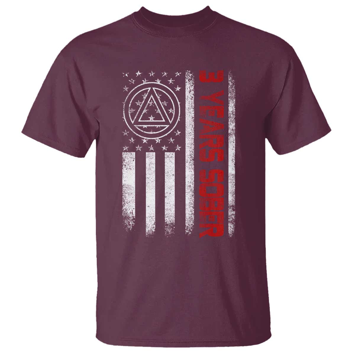 3 Years Sober T Shirt 3 Years Sobriety Anniversary Vintage American Flag