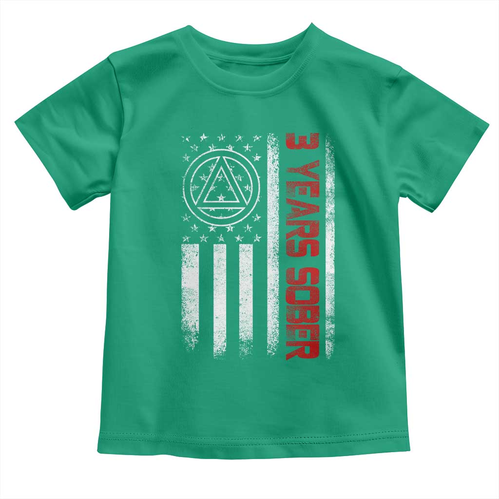 3 Years Sober Toddler T Shirt 3 Years Sobriety Anniversary Vintage American Flag
